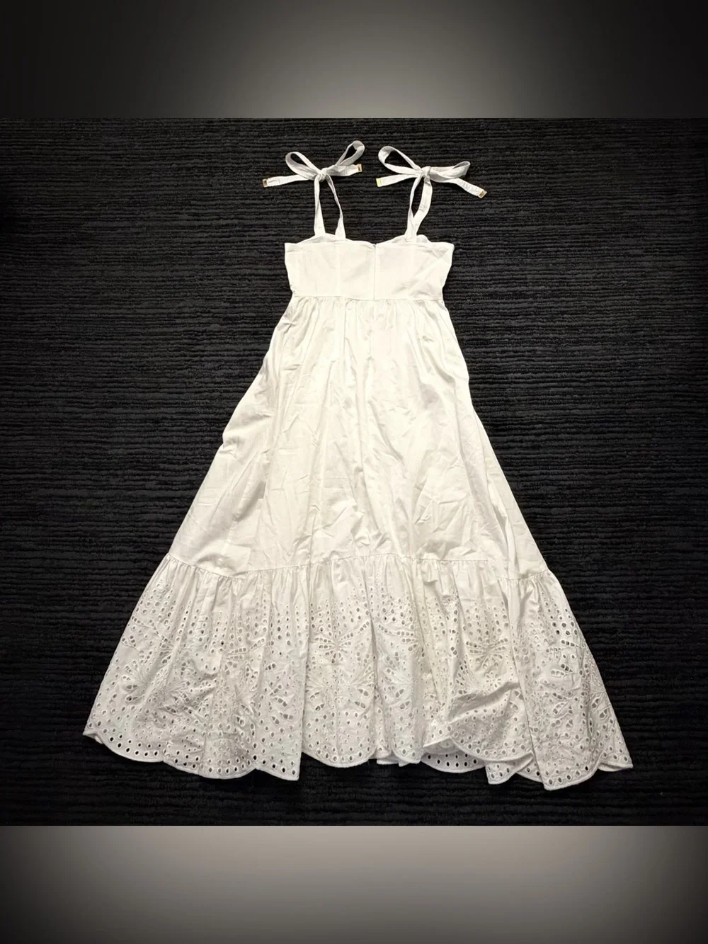 Karina Grimaldi Rio Corset Broderie Anglaise Tie Strap Maxi Dress - Picture 2 of 7
